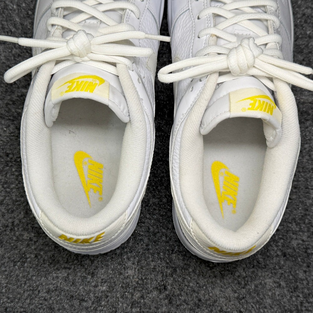 Nike Dunk Low Shoes Women's 9.5 Valentines Day Yellow Heart White Retro Athletic - Picture 10 of 13